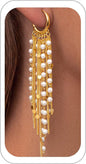 Long Gold Tassel Dangle Earrings for Women. 14K Gold Plated Hypoallergenic Fringe Chain Drop