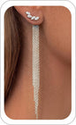 Long Gold Tassel Dangle Earrings for Women. 14K Gold Plated Hypoallergenic Fringe Chain Drop