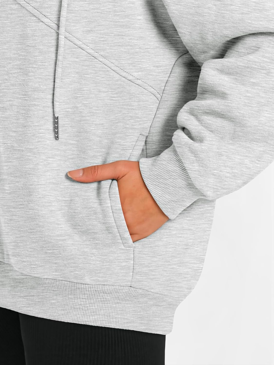 Women's Full Zip Up Hoodies Fleece Oversized Sweatshirts Grey